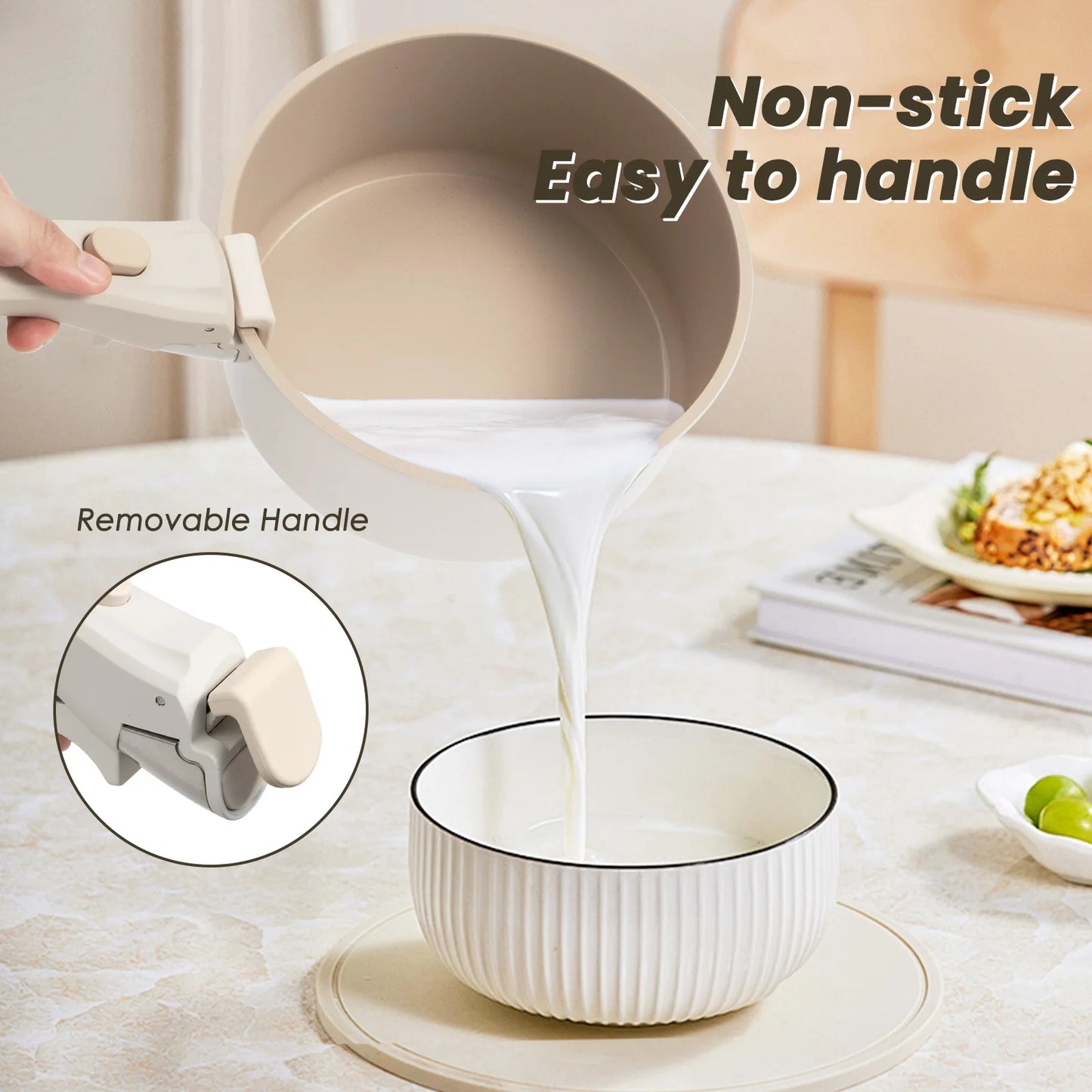 22 pieces, non-stick, induction, dishwasher and oven safe, khaki. Great gift for Christmas and Halloween.KIKCOIN.