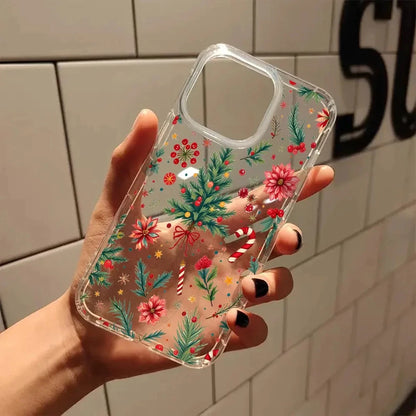Cute Christmas Tree Candy Cane Bonsai Beautiful Transparent Phone Case For iPhone 17 16E 11 12 13 14 15 Pro Max 7 8 Plus XR XS X