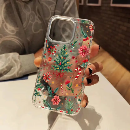 Cute Christmas Tree Candy Cane Bonsai Beautiful Transparent Phone Case For iPhone 17 16E 11 12 13 14 15 Pro Max 7 8 Plus XR XS X