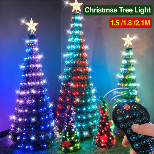 1.8m/5.9ft 400LEDs Christmas Tree String Lights Holiday Color Changing Indoor Decor Waterfall Lights for Party Home Decor