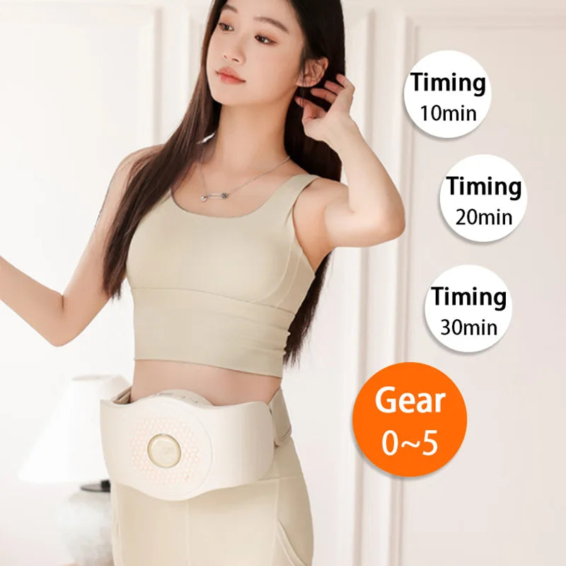 Electric Bian Stone Abdominal Massager Machine Waist Roller Massage Device Tool For Woman Abdomen Promote Intestinal Peristalsis