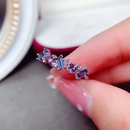 Change Color Alexandrite Ring 925 Sterling Silver Engagment Wedding Rings for Women Anniversary Gift  womens rings