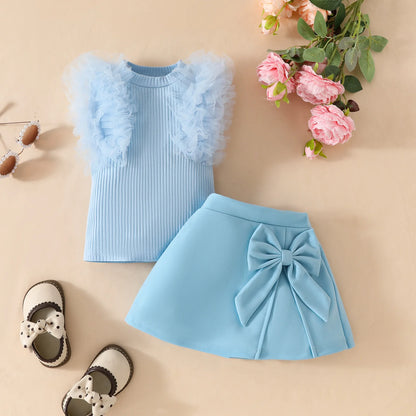 Baby Girls Clothes New Year Set 0-3Y Long Sleeve Big Bow Top Irregular Skirt and Beret Toddler Christmas Clothes