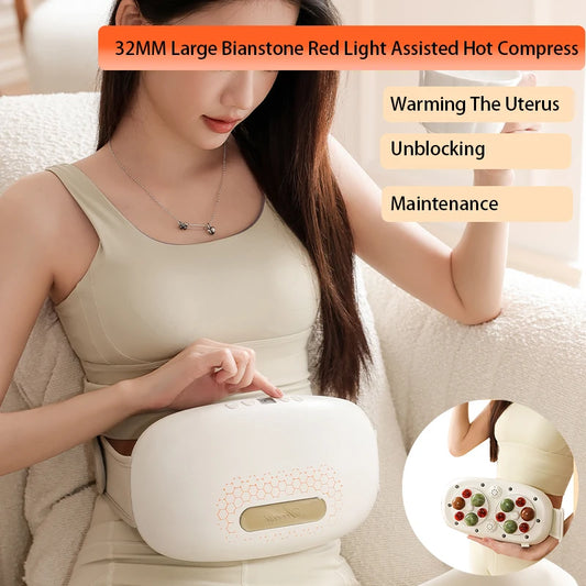 Electric Bian Stone Abdominal Massager Machine Waist Roller Massage Device Tool For Woman Abdomen Promote Intestinal Peristalsis